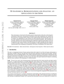 3D Anatomical Representations and Analysis: an Application to the Spine