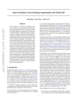 Open-Vocabulary Universal Image Segmentation with MaskCLIP