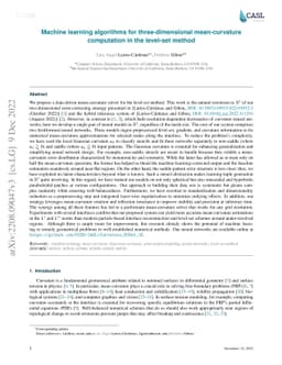 Machine learning algorithms for three-dimensional mean-curvature
  computation in the level-set method