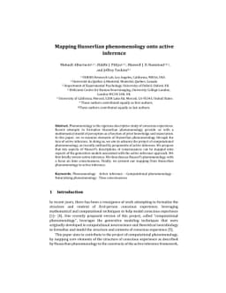 Mapping Husserlian phenomenology onto active inference
