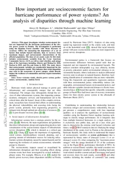 How important are socioeconomic factors for hurricane performance of
  power systems? An analysis of disparities through machine learning