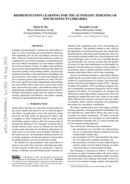 Representation Learning for the Automatic Indexing of Sound Effects
  Libraries