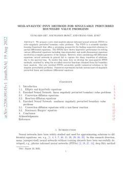 Semi-analytic PINN methods for singularly perturbed boundary value
  problems