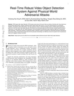 Real-Time Robust Video Object Detection System Against Physical-World
  Adversarial Attacks