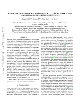 EAA-Net: Rethinking the Autoencoder Architecture with Intra-class
  Features for Medical Image Segmentation