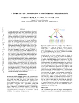Almost Cost-Free Communication in Federated Best Arm Identification
