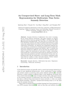 An Unsupervised Short- and Long-Term Mask Representation for
  Multivariate Time Series Anomaly Detection