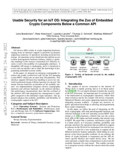 Usable Security for an IoT OS: Integrating the Zoo of Embedded Crypto
  Components Below a Common API