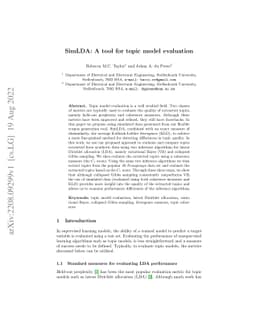 SimLDA: A tool for topic model evaluation