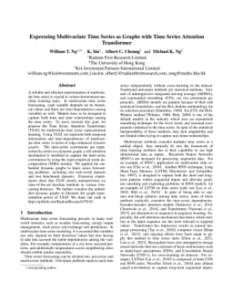 Expressing Multivariate Time Series as Graphs with Time Series Attention
  Transformer