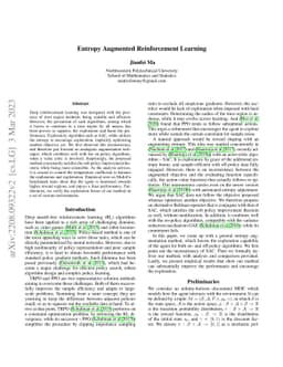 Entropy Augmented Reinforcement Learning