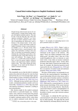 Causal Intervention Improves Implicit Sentiment Analysis