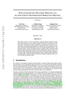 Non-Stationary Dynamic Pricing Via Actor-Critic Information-Directed
  Pricing