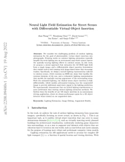 Neural Light Field Estimation for Street Scenes with Differentiable
  Virtual Object Insertion