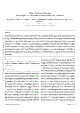 Globus Automation Services: Research process automation across the
  space-time continuum