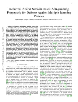 Recurrent Neural Network-based Anti-jamming Framework for Defense
  Against Multiple Jamming Policies
