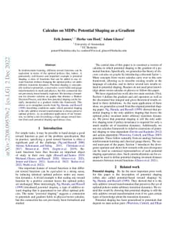 Calculus on MDPs: Potential Shaping as a Gradient