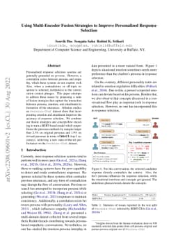 Using Multi-Encoder Fusion Strategies to Improve Personalized Response
  Selection
