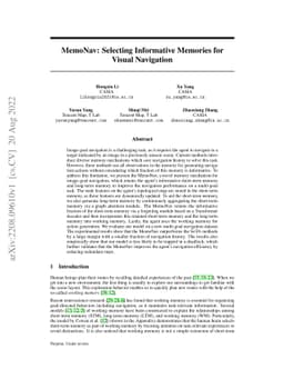 MemoNav: Selecting Informative Memories for Visual Navigation