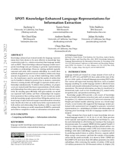 SPOT: Knowledge-Enhanced Language Representations for Information
  Extraction