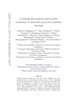 A biologically-inspired multi-modal evaluation of molecular generative
  machine learning