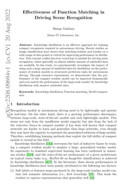 Effectiveness of Function Matching in Driving Scene Recognition
