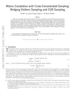 Matrix Completion with Cross-Concentrated Sampling: Bridging Uniform
  Sampling and CUR Sampling