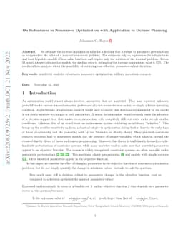 On Robustness in Nonconvex Optimization with Application to Defense
  Planning