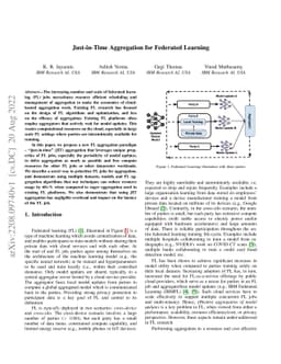 Just-in-Time Aggregation for Federated Learning