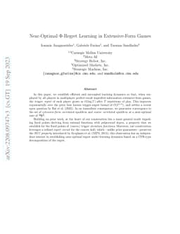 Near-Optimal $Φ$-Regret Learning in Extensive-Form Games