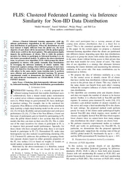 FLIS: Clustered Federated Learning via Inference Similarity for Non-IID
  Data Distribution