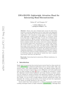 LWA-HAND: Lightweight Attention Hand for Interacting Hand Reconstruction