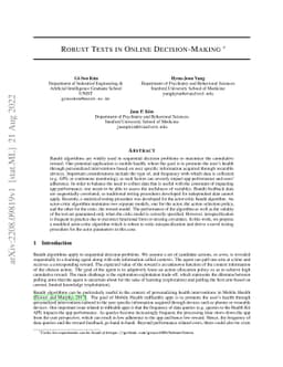 Robust Tests in Online Decision-Making