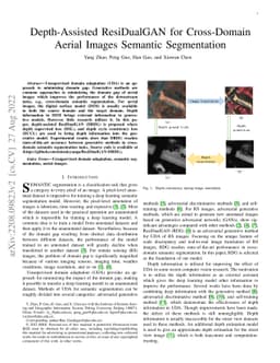 Depth-Assisted ResiDualGAN for Cross-Domain Aerial Images Semantic
  Segmentation