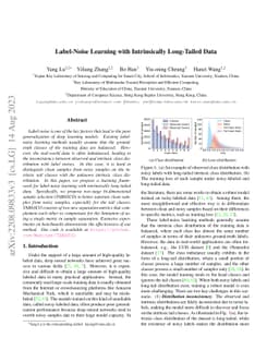 Label-Noise Learning with Intrinsically Long-Tailed Data