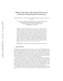Objects Can Move: 3D Change Detection by Geometric Transformation
  Constistency