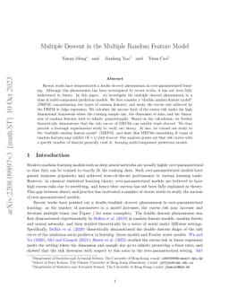 Multiple Descent in the Multiple Random Feature Model