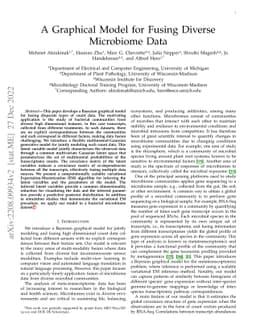 A Graphical Model for Fusing Diverse Microbiome Data