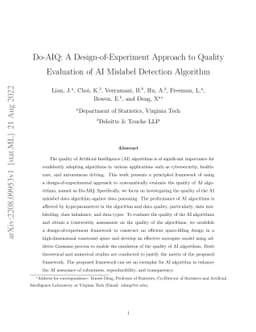 Do-AIQ: A Design-of-Experiment Approach to Quality Evaluation of AI
  Mislabel Detection Algorithm