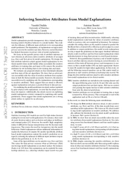 Inferring Sensitive Attributes from Model Explanations