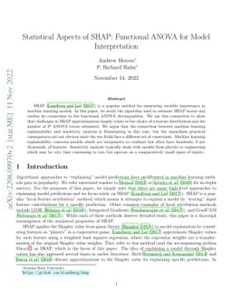 Statistical Aspects of SHAP: Functional ANOVA for Model Interpretation