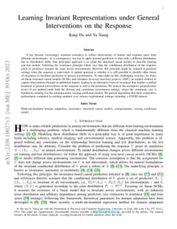 Learning Invariant Representations under General Interventions on the
  Response
