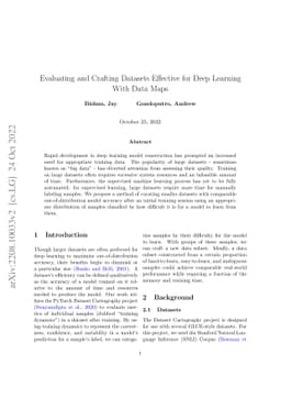 Evaluating and Crafting Datasets Effective for Deep Learning With Data
  Maps