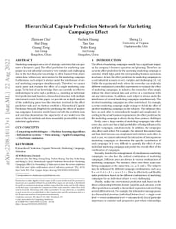 Hierarchical Capsule Prediction Network for Marketing Campaigns Effect