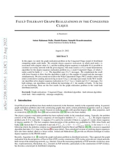 Fault-Tolerant Graph Realizations in the Congested Clique