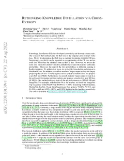 Rethinking Knowledge Distillation via Cross-Entropy