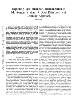 Exploring Task-oriented Communication in Multi-agent System: A Deep
  Reinforcement Learning Approach
