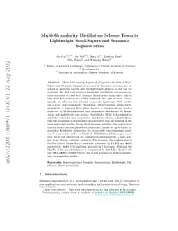Multi-Granularity Distillation Scheme Towards Lightweight
  Semi-Supervised Semantic Segmentation