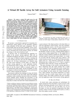 A Virtual 2D Tactile Array for Soft Actuators Using Acoustic Sensing