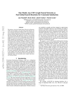 One Model, Any CSP: Graph Neural Networks as Fast Global Search
  Heuristics for Constraint Satisfaction